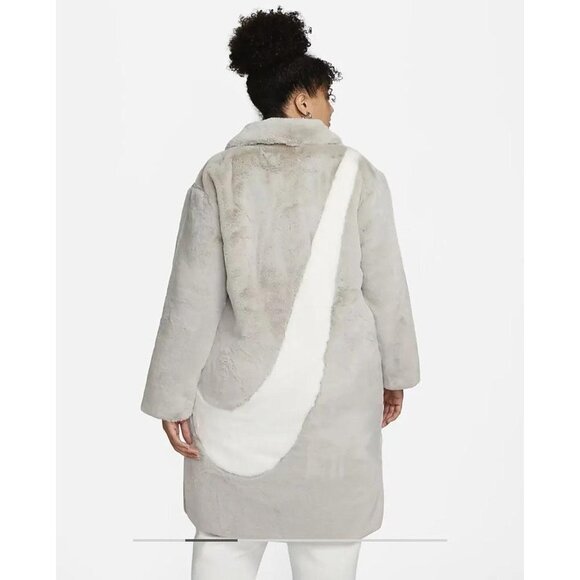 Nike special edition faux faur long coat jacket sherpa - Picture 5 of 11